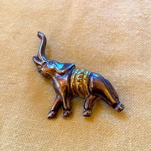 Sterling and 14 karat gold elephant pin